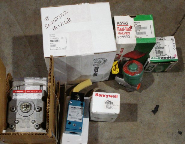 Solenoid Valves, Limit Switches,  and Motor  (ASCO & Honeywell) Qty 7