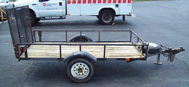  1997 Hustler Utility Trailer GVWR 1500 lbs  w/ drop down ramps (911250)
