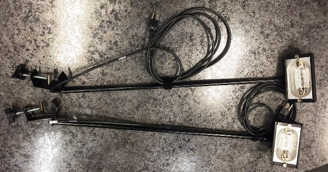 Halogen 300 Watt Set Lights with 3 ft. Arms with Pole Clamps (Qty 2)