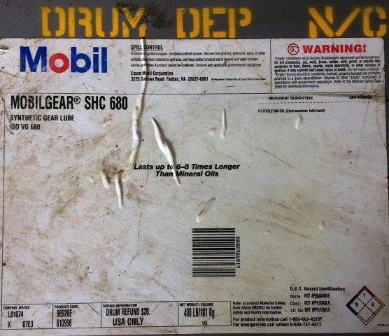 Mobil Mobilgear SHC 680 Synthetic Gear Lube Oil 55 Gal. Drum