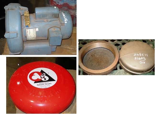 Electric Motor 1 HP; Pipe Caps 6 Inch; Bell Sprinkler Alarm
