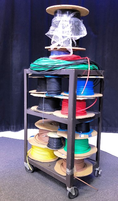 Cart w/ Assorted Coaxial Cable, Audio Cable, Canare Cable