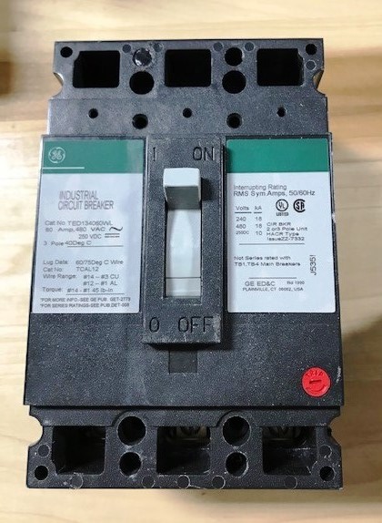 GE TED134060WL Circuit Breakers - Qty. 3