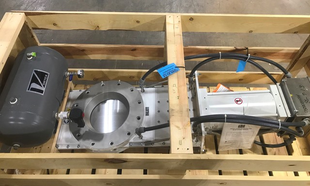Vortex 12 Inch Quantum Orifice Gate Valve, Pneumatic Operated w/ Tank Pictured