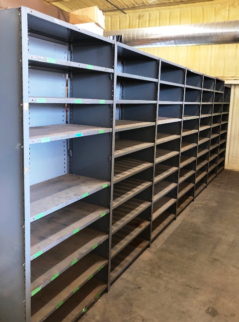 Grey Metal Shelving