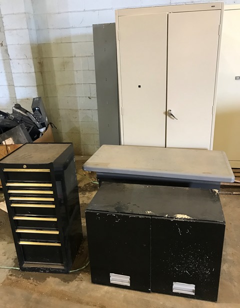 Metal Cabinets & Plastic Table - Lot 2