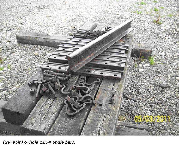 Rail Road Track Components: Angle Bars 6 Hole 115#