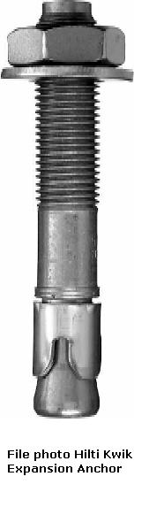Concrete Anchor Bolt: Hilti Wedge Kwik-Bolt II  3/4 in. x 12 in.  (Qty 217)