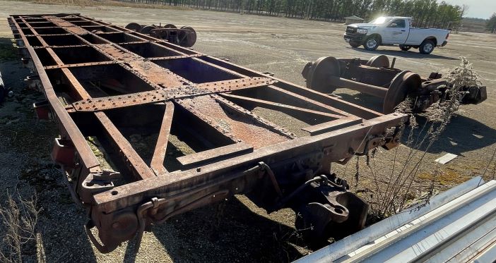 SALVAGE - Railroad Flat Car & Wheel Assemblies