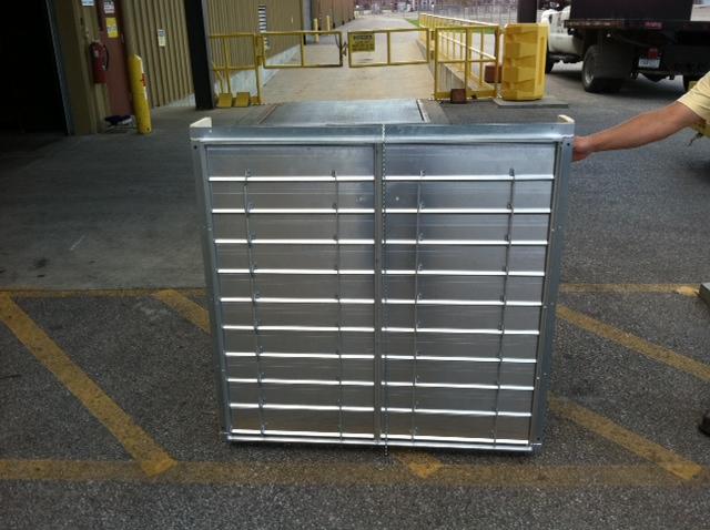  Wall Louver Steel Frame Hvy Duty Pull Chain Movable-Blade Surface Mount W/Flange 