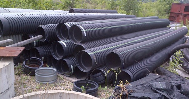 Black Plastic Pipe Corrugated 12 in. Diameter 20 ft Sections