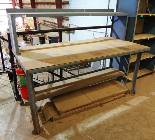 Steel Workbench / Shipping Receiving Table with Shelf 