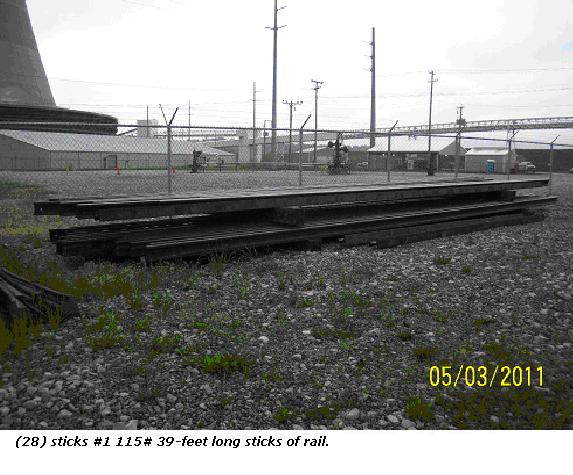 Rail Road Track Components: 115# Rail 39 feet  (80 lengths)Frog No. 8 ~ 115#