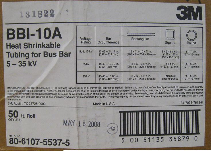  Heat Shrinkable Tubing for Bus Bar 5 -35 kv (BBI-10A)