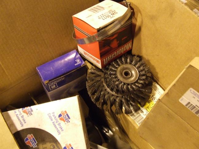 Parts ~ Ignition Parts, Ingition Wire, Brake Cables, Wiper Motor, Cylinder Wall Hones, Hose Clamps, Misc (Skid 4)