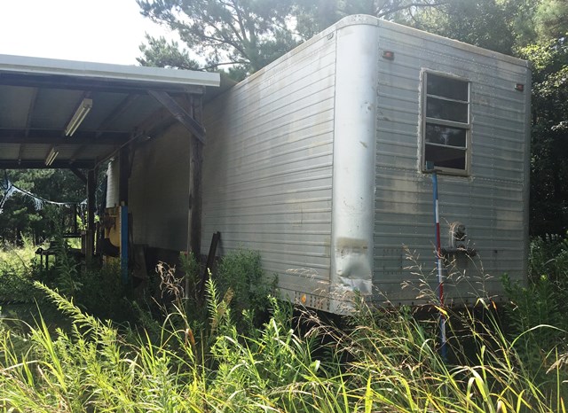 40 Ft Box Trailer w/ Stairs and Lean To Shed