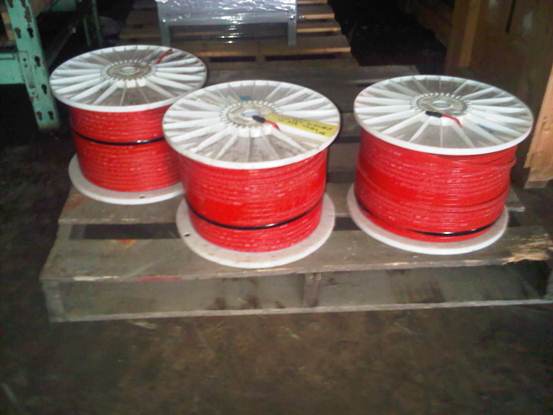Three (3) rolls pipe heating cable