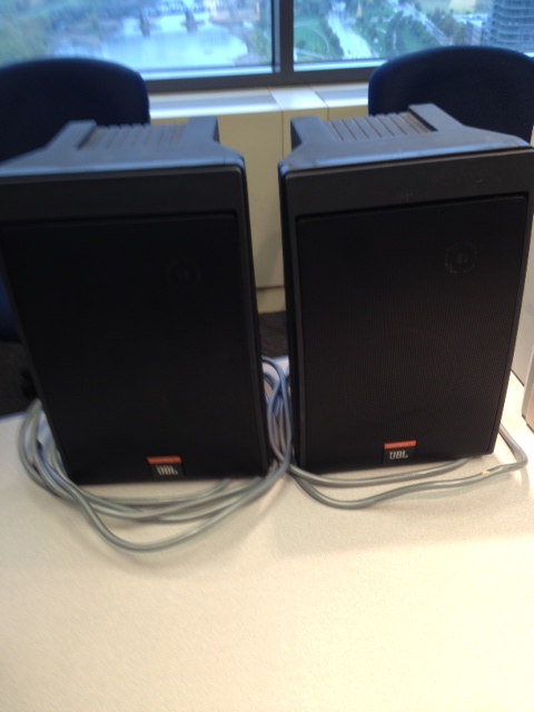 One (1) pair of JBL speakers