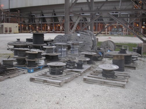 Sixty-three (63) reels various wire